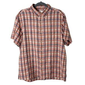 Men's Casual Plaid Button Down Shirt - Red and Blue